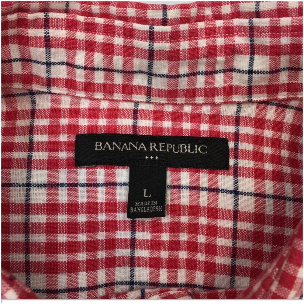 Banana Republic Men's Button Up Long Sleeve Shirt Size L Linen‎ Cotton Casual - Picture 2 of 7